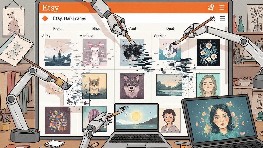 Who Owns AI Art - hand drawn art https://langvault.com